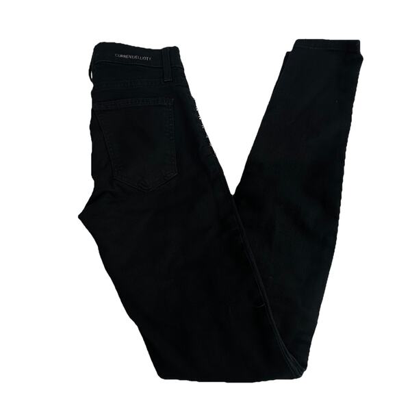 Current/Elliott Studded Jet Black Ankle Skinny Jeans Size 25 - Picture 1 of 9